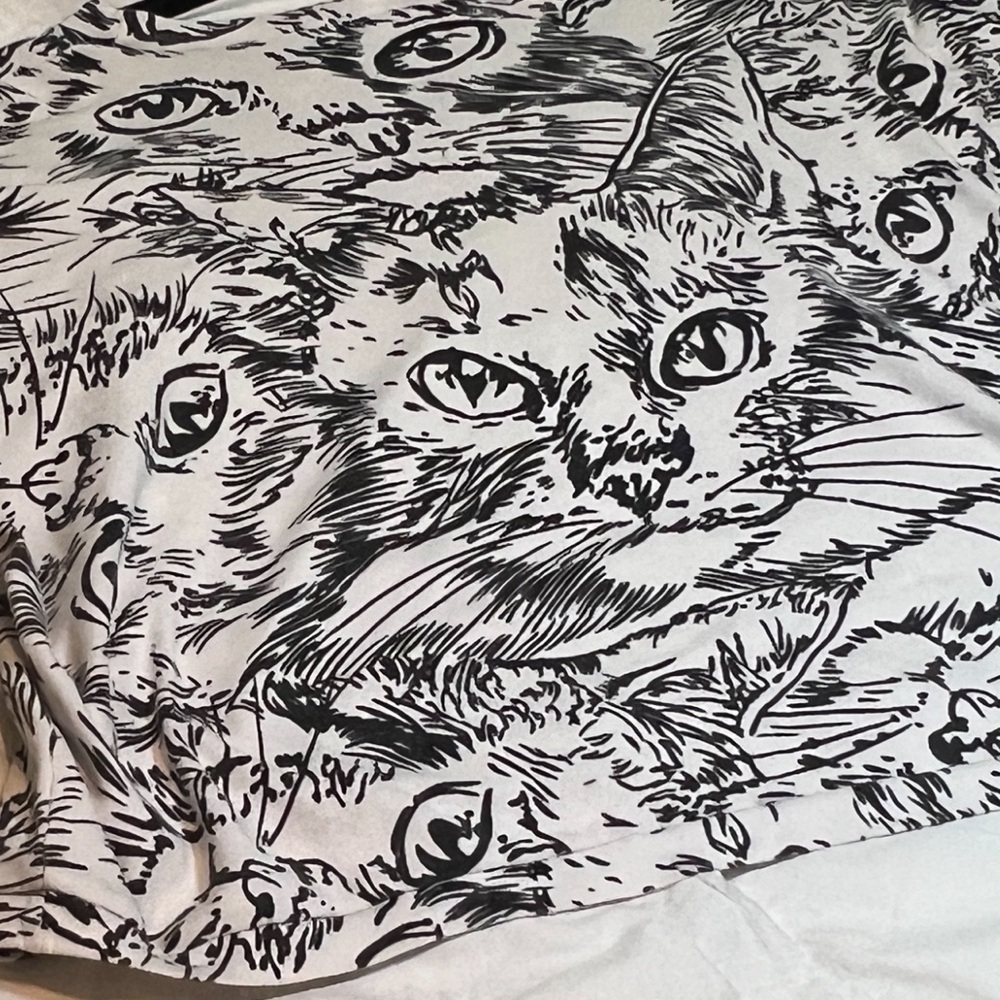 Vintage  “Like New” MOODS BY KRIZIA for The Limited  Cat face Shirt M circa 1986 - Picture 7 of 9